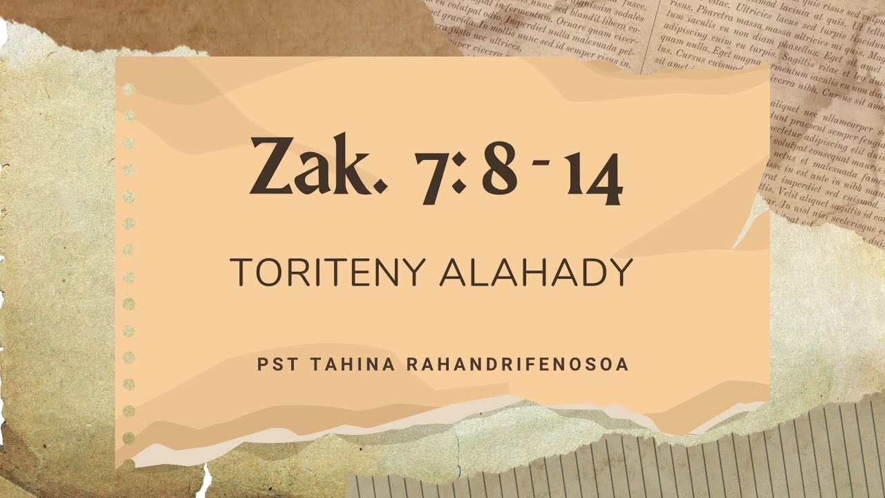 Marka 16: 15 - Toriteny Alahady (Zak. 7: 8 - 14)