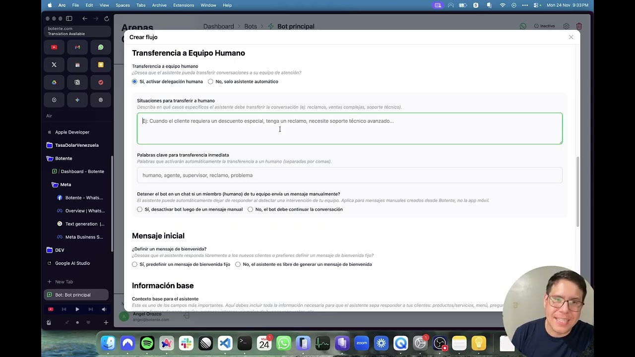 Cómo crear y configurar un bot (inteligencia artificial) de WhatsApp en Botente paso a paso
