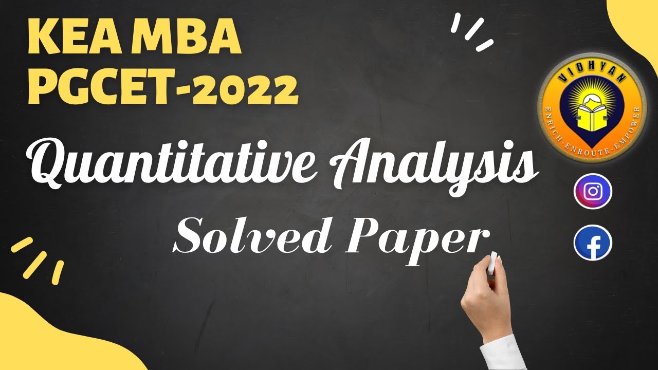 KEA MBA PGCET 2022 ǀ Quantitative Analysis Solved Paper ǀ Ganesh Shetti