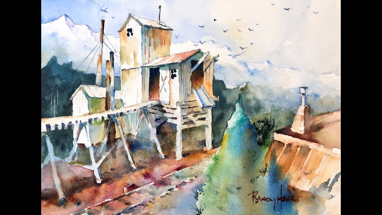 Painting 'Whistle Stop', a lesson in watercolours by Randy Hale