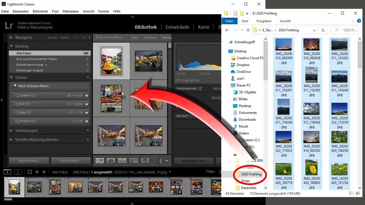 Lightroom Classic Arbeitsablauf: Import, Sichten-Löschen, Stichwörter, Korrektur, Online (Kurzkurs)