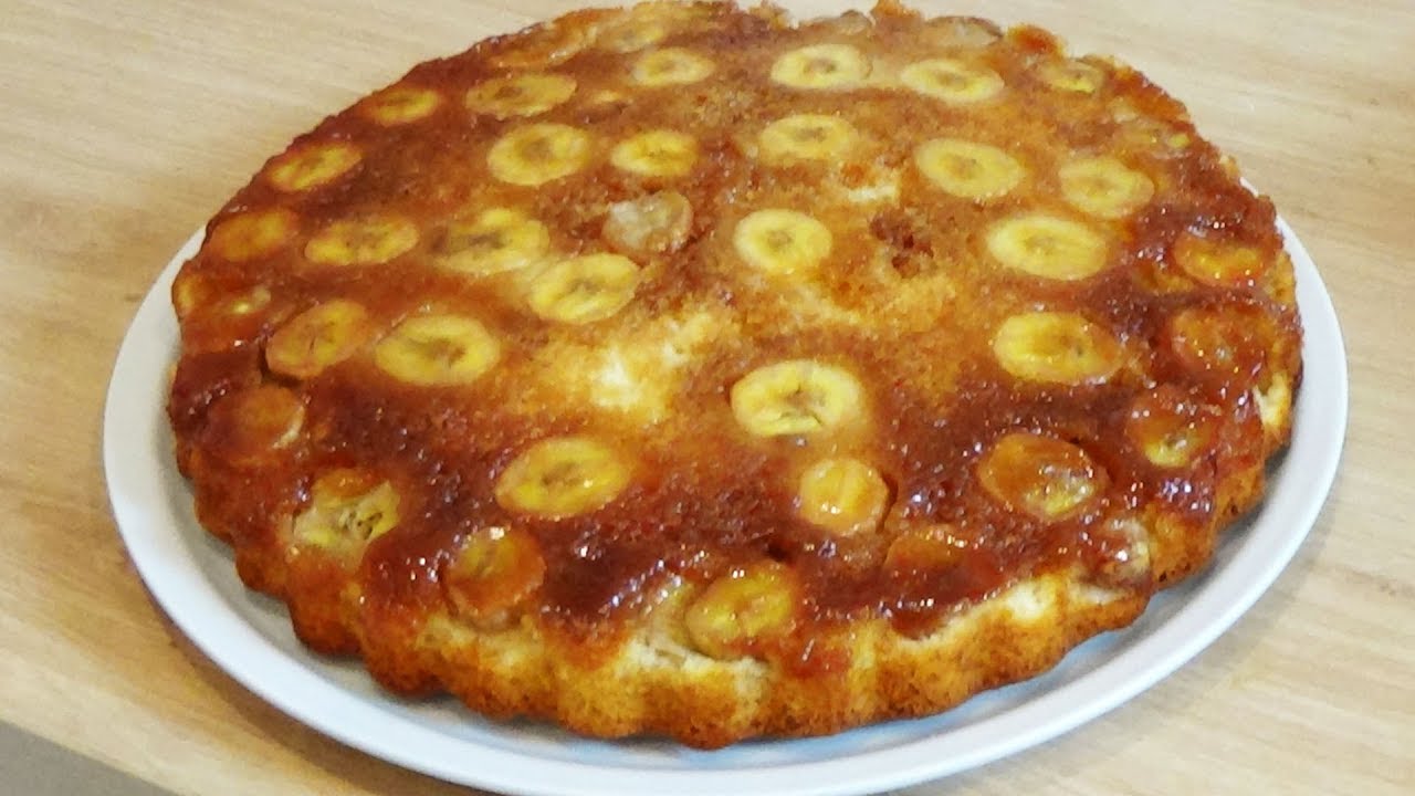 Gâteau renversé à la banane et au caramel