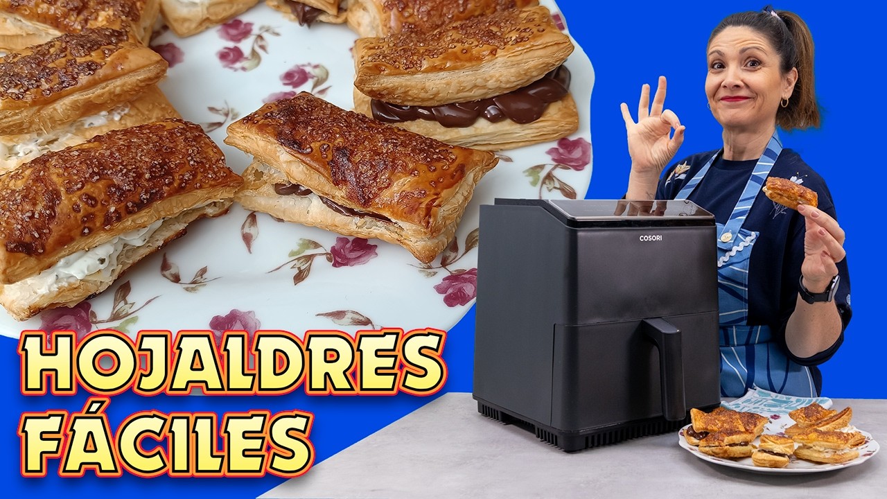 ✅HOJALDRES 🥐 fáciles (Miguelitos) para rellenar dulce o salado en Air Fryer