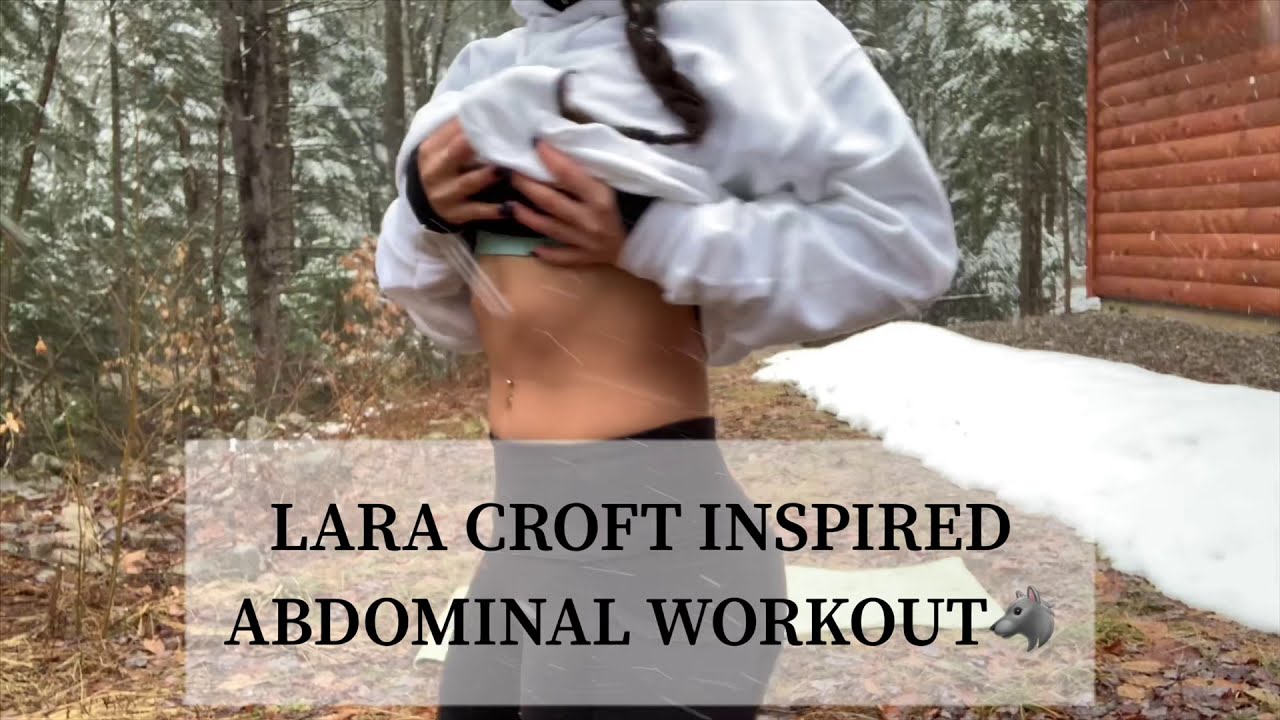 🐺LARA CROFT TOMB RAIDER|SNOWY ABDOMINAL WORKOUT🌨