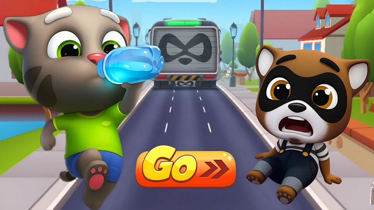 Talking Tom Gold Run - Talking Tom X Raccoon Boss Fight in Fantastic Forces📍Funny Race Compitition