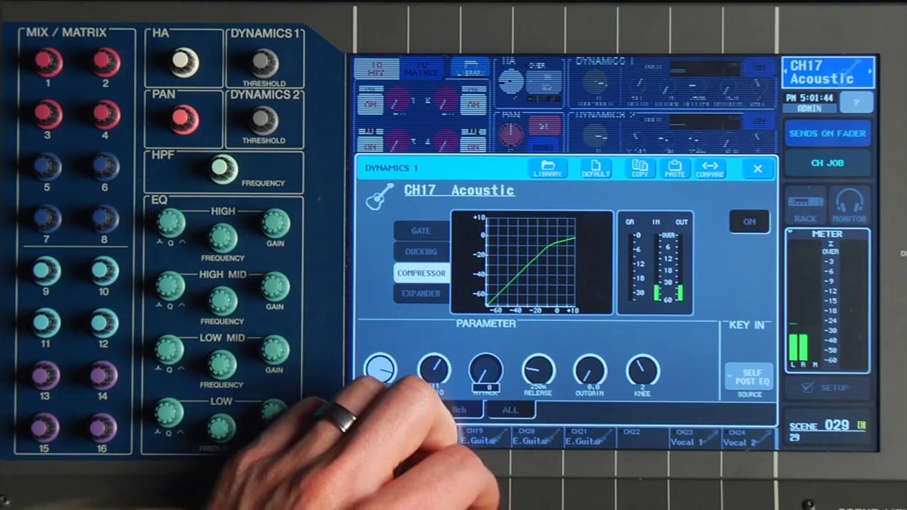 How to EQ and Compress Acoustic Guitar - Yamaha M7CL