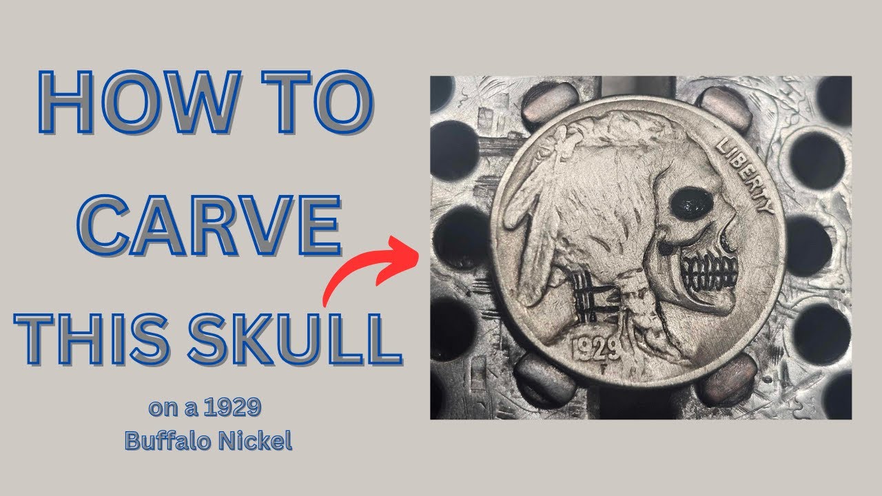 How To Carve a Simple Skull on a Buffalo Nickel | Hobo Nickel Tutorial