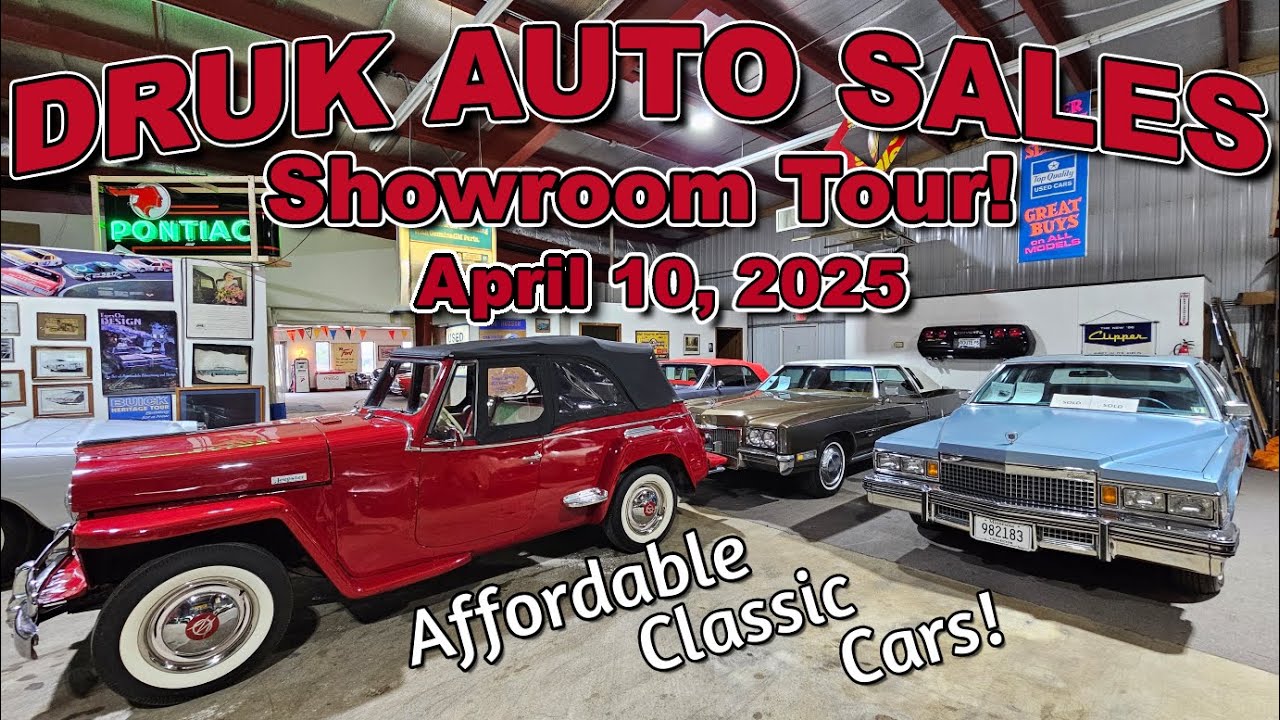 CLASSIC CARS FOR SALE !! Druk Auto Sales Showroom Tour April 10 2025 - muscle cars - classic cars