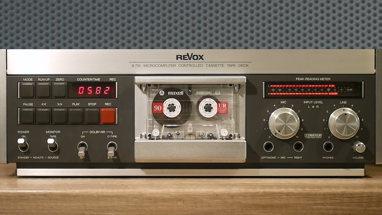 *VIDEO BACKGROUND* FREE TO USE: 28 min. Maxell Cassette  - playing in Revox B-710