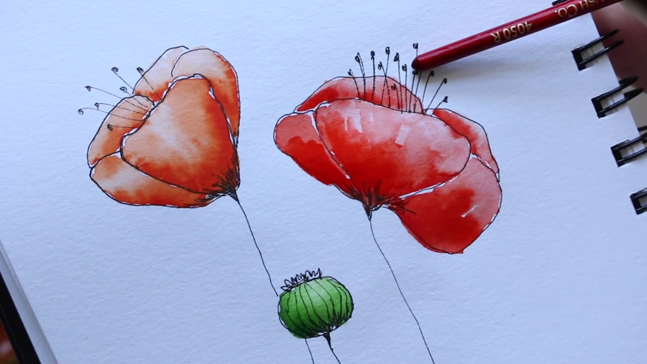 How to Overcome Watercolour Block | Easy Poppy Tutorial