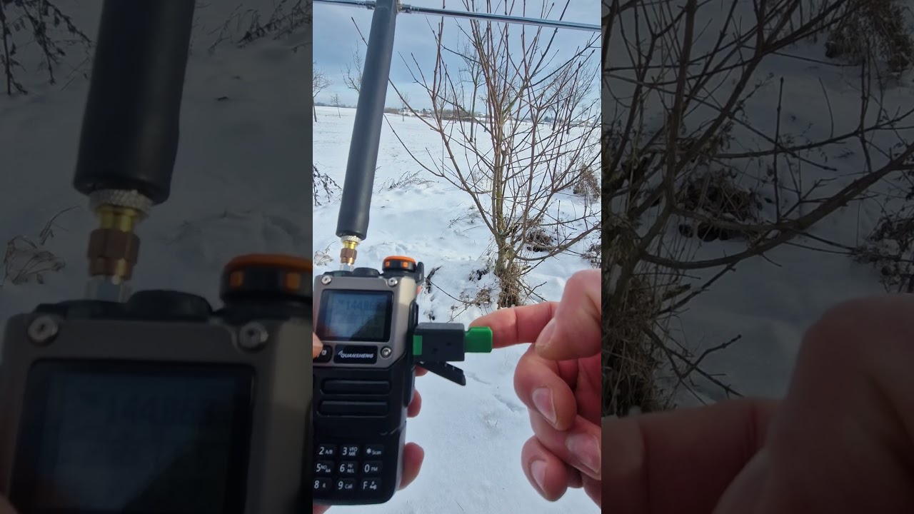 Quansheng UV-K5 with CW Paddle calling cq on 2m Band