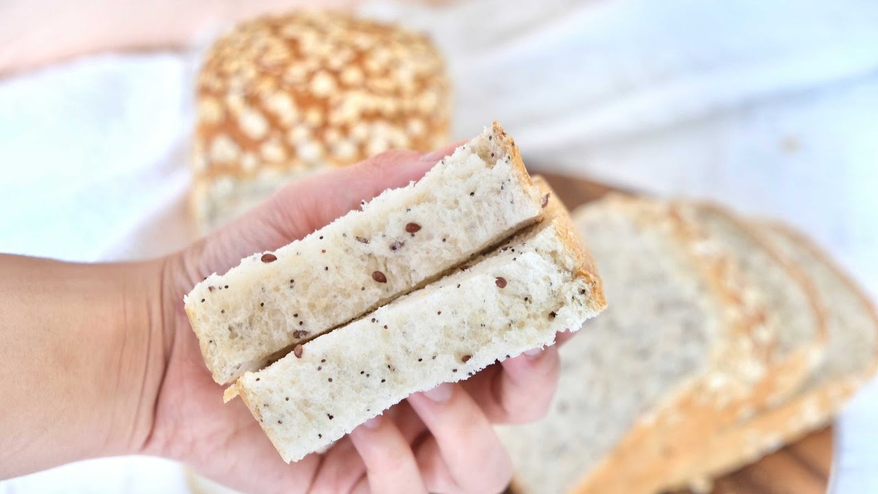 Fluffy Seeded Oatmeal Bread | Sourdough Shokupan | 超级松软燕麦天然酵母面包