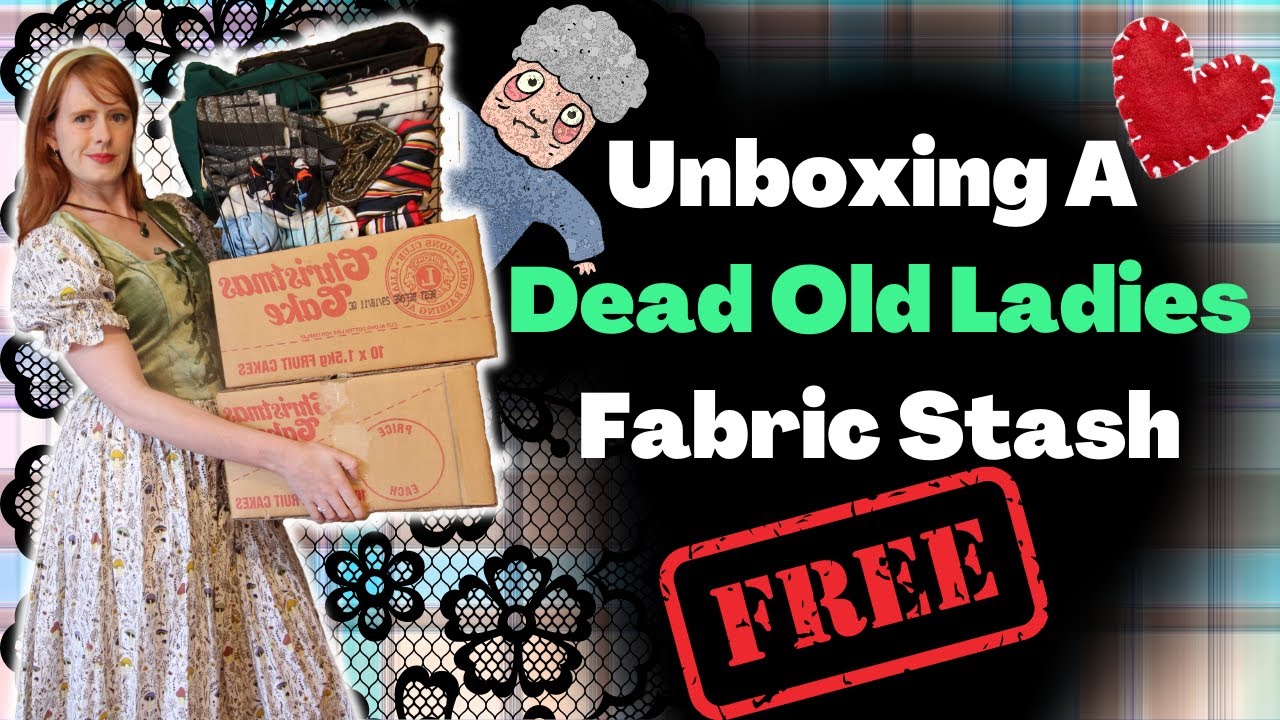 Unboxing a Dead Old Ladies Fabric & Starting a New Sewing Stash For DIY Shenanigans! - Free Fabric!