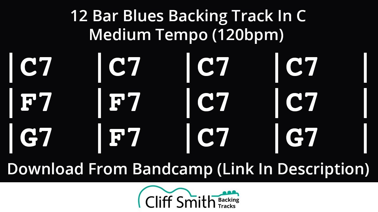 C - Medium Tempo 12 Bar Blues Backing Track (120bpm)