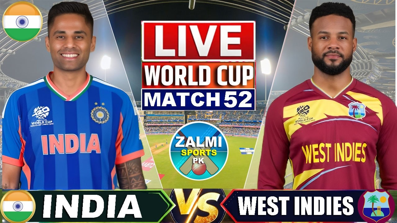 🛑Live IND Vs WI T20 WC Match | Live Cricket Match Today | IND vs WI 52nd T20 2nd innings #livescore