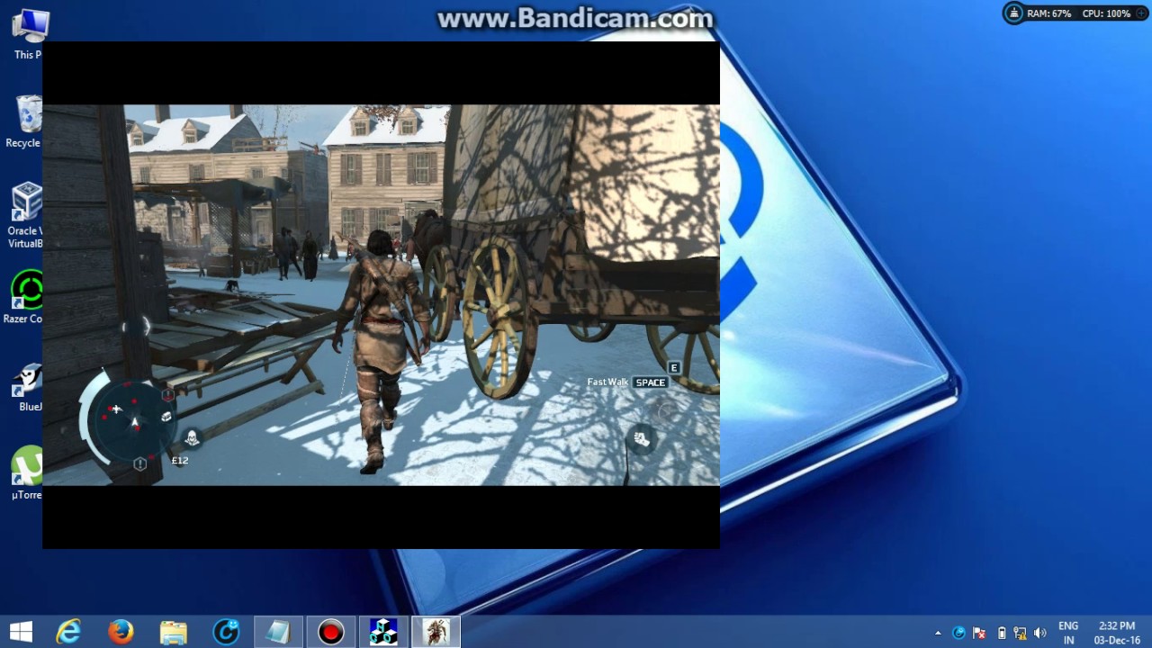 Assasin creed 3 in 2gb ram and Intel HD graphic 4000,low end gaming.
