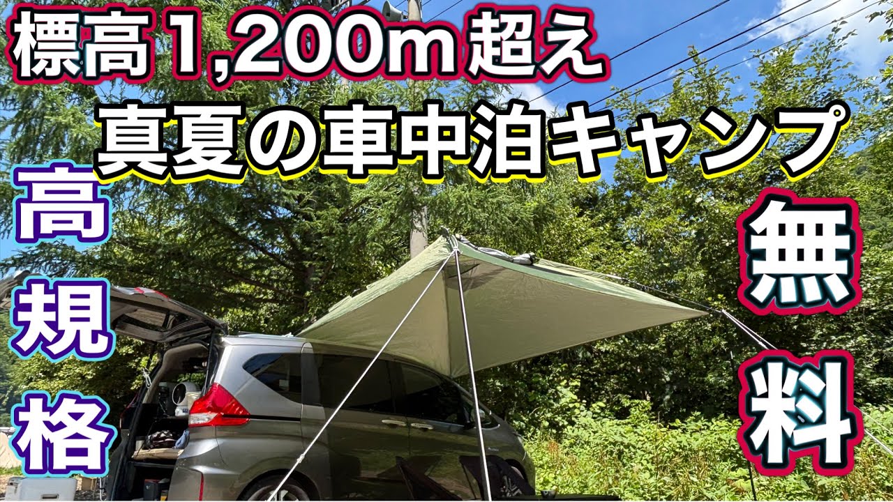 超快適✨長野県大人気無料キャンプ場🏕️木曽駒冷水公園で車中泊キャンプ🚗