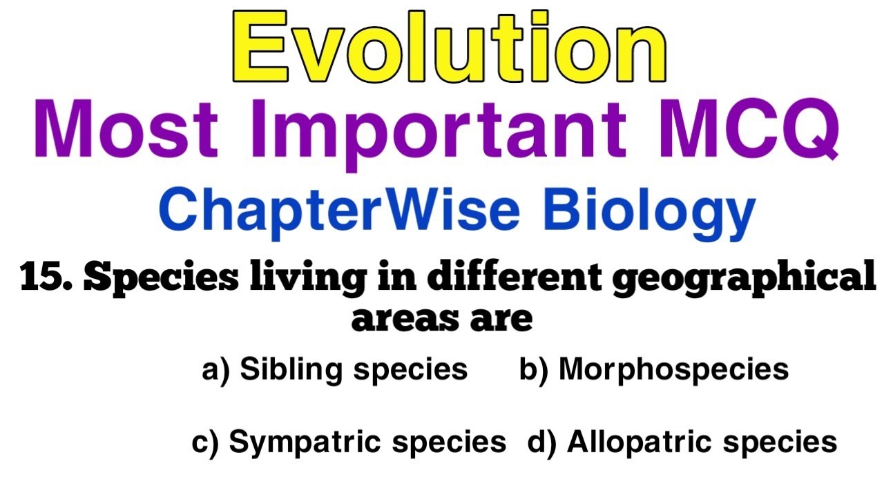 Evolution Class 12 Biology MCQ | Chapter Wise MCQ for NEET