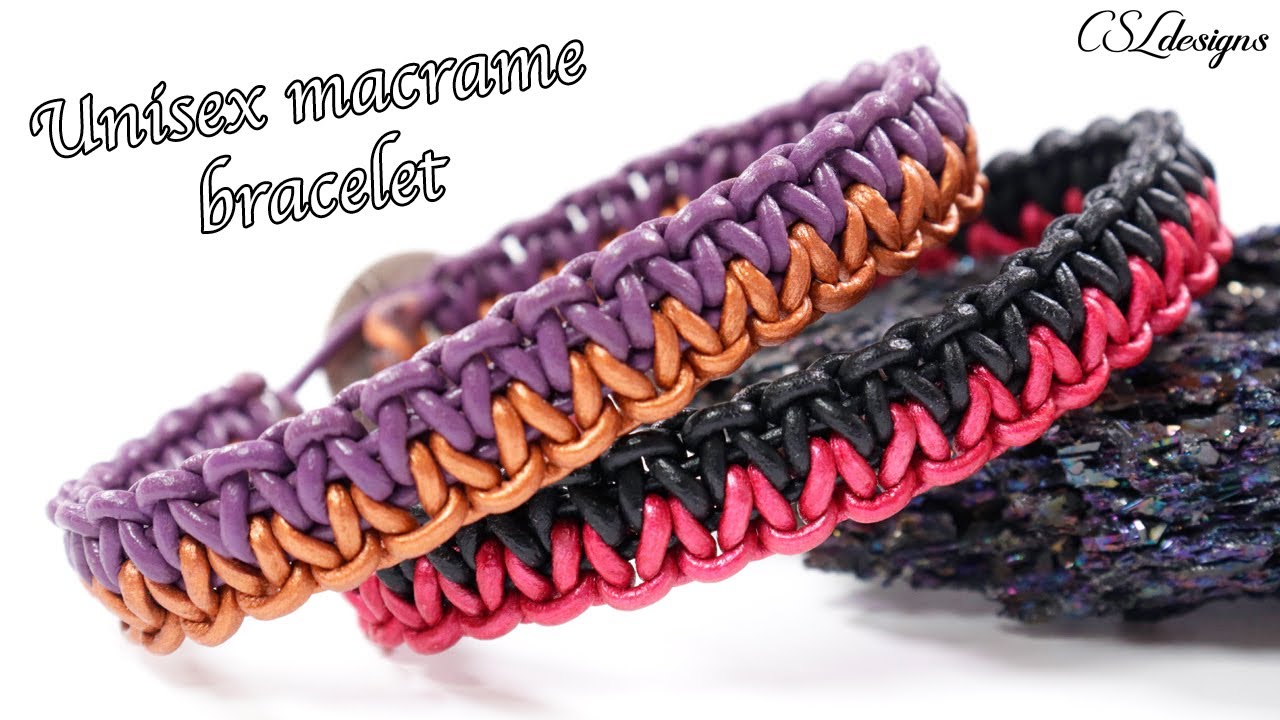 Two colour unisex macrame bracelet tutorial