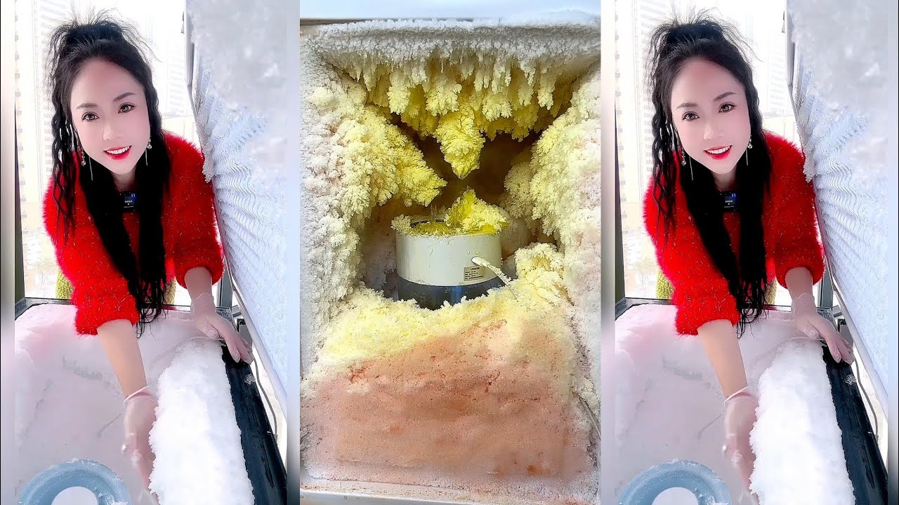 ASMR FREEZER FROST EATING / WHITE ICE EATING