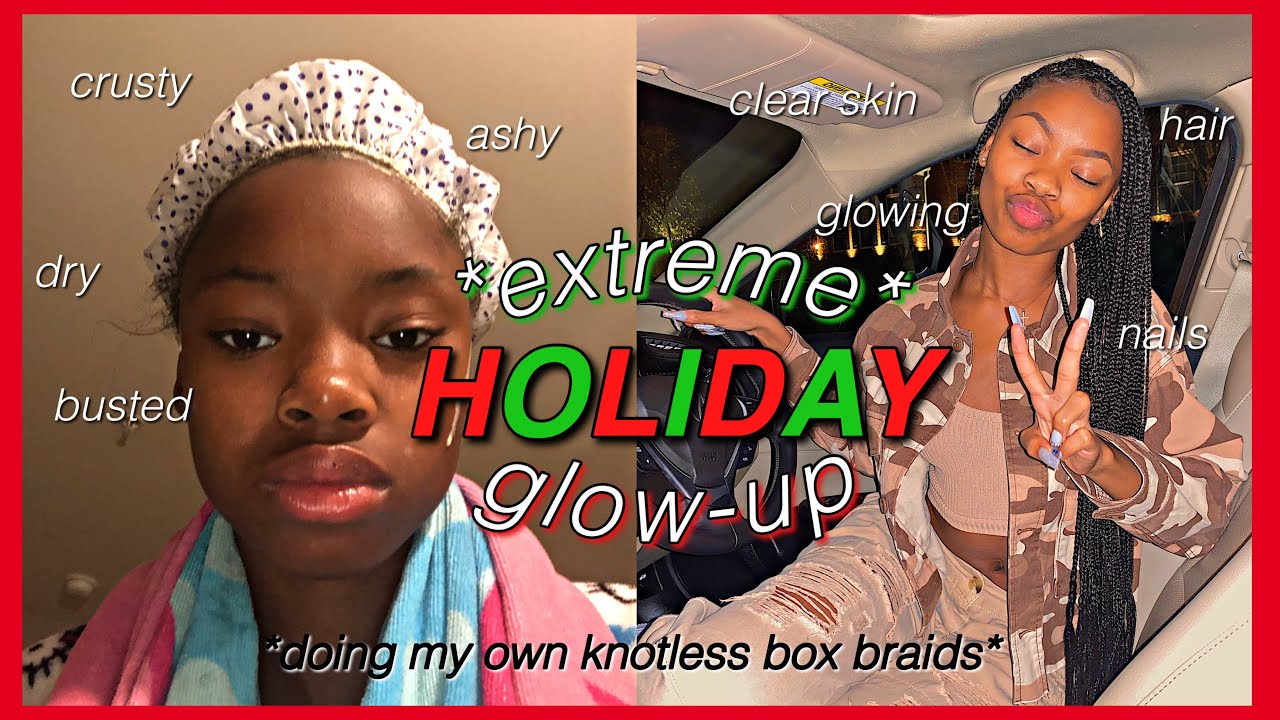 Glow-Up With Me For The Holidays//VLOGMAS DAY 1//*doing my own knotless braids*