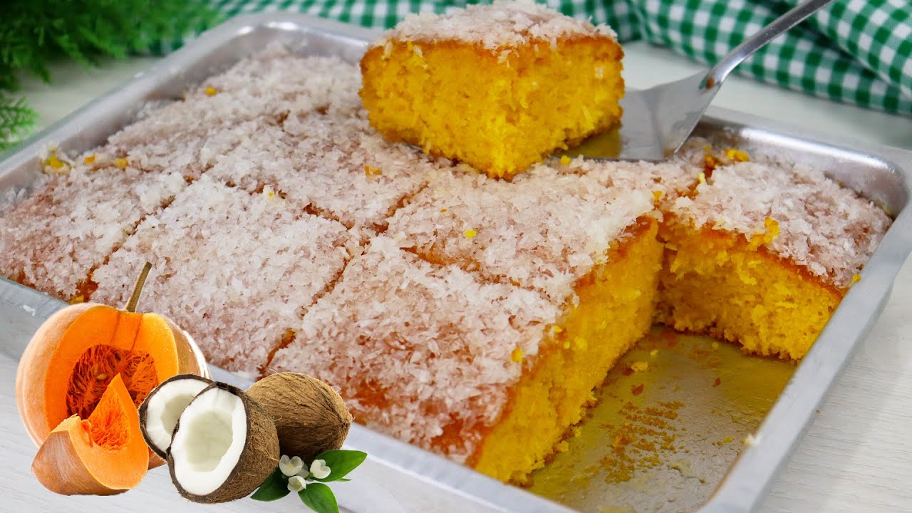 BOLO DE ABOBORA COM COCO FÁCIL E FOFINHO