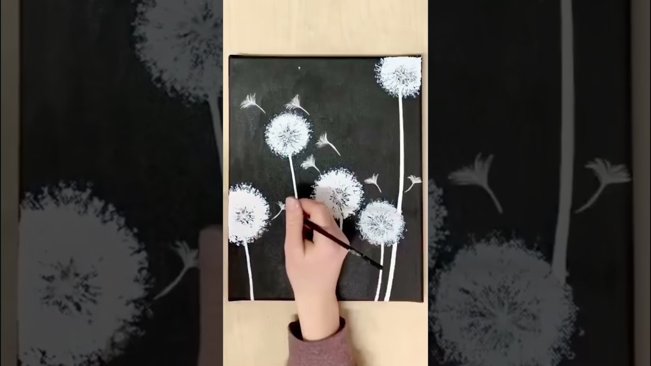Pusteblumen mit ganz einfacher Technik selber malen | How to draw Dandelions | Mit Acrylfarben