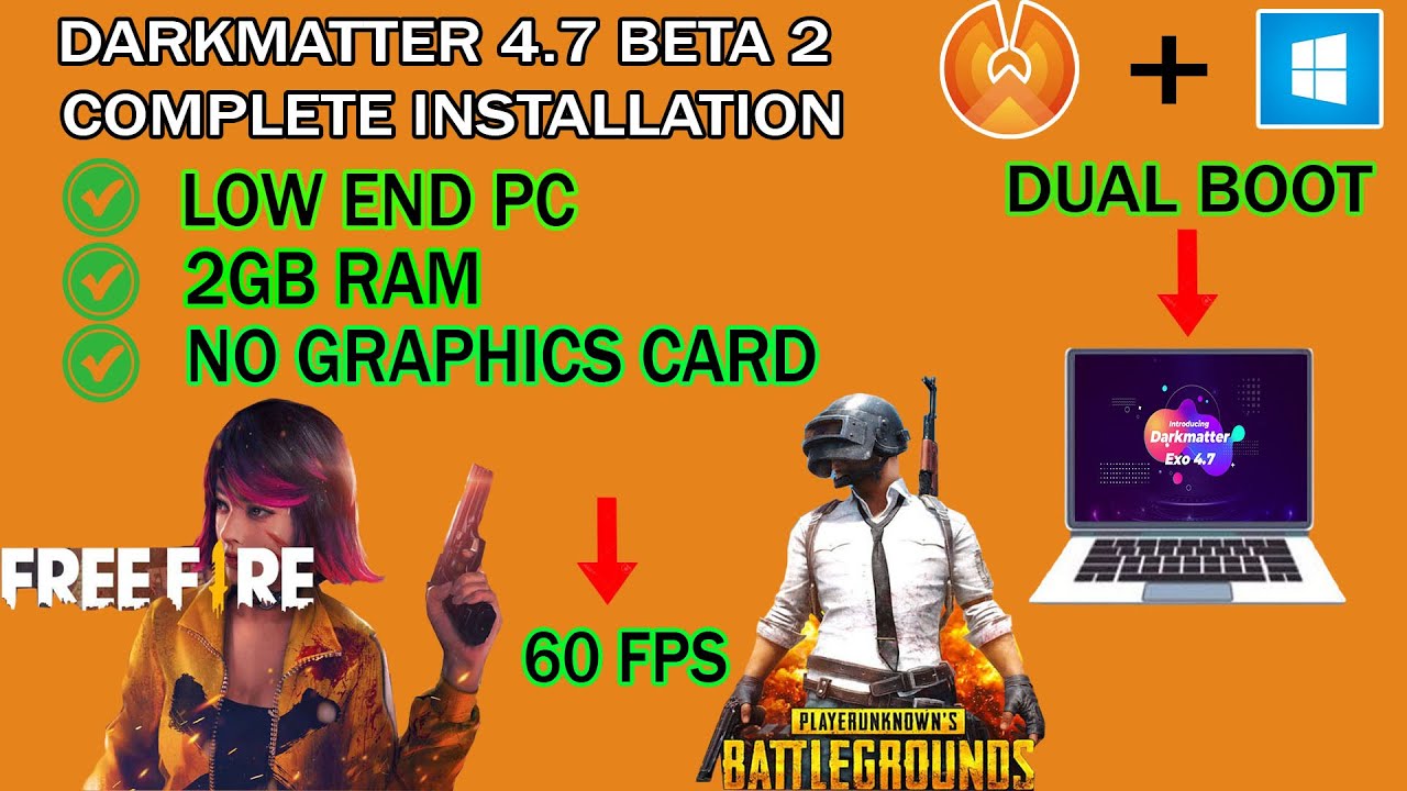 PhoenixOS Darkmatter 4.7 Beta 2 Complete Installation | Low End PC | 2GB Ram