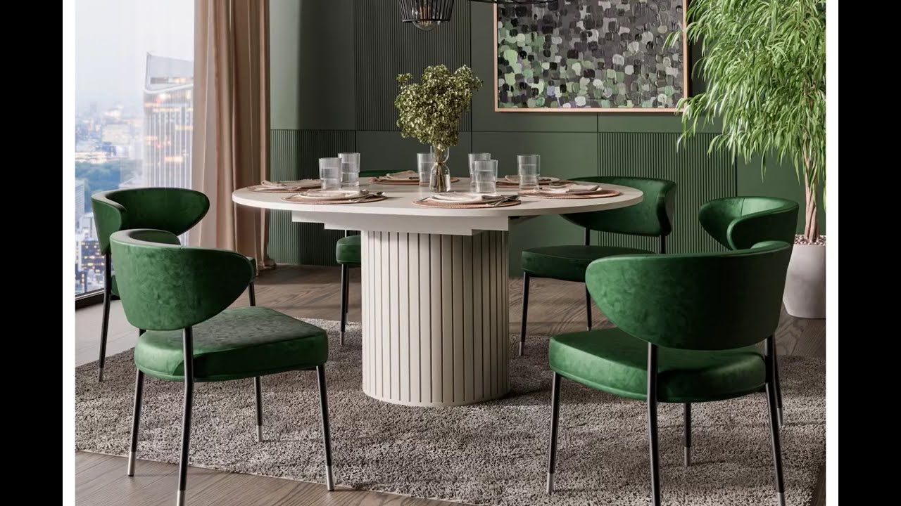 Moderner runder Esstisch ROMA DO-9 ausziehbar 120–160 cm Kaschmir Schwarz matt | www.designimpex.de