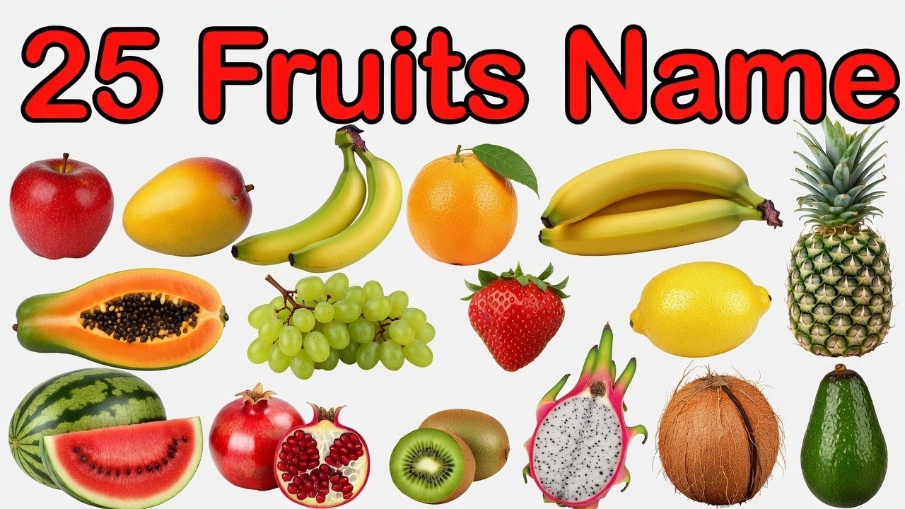 Fruits Name | Fruits for Babies Toddlers | Fruits Name English & Hindi | बच्चों के लिए फलों के नाम 