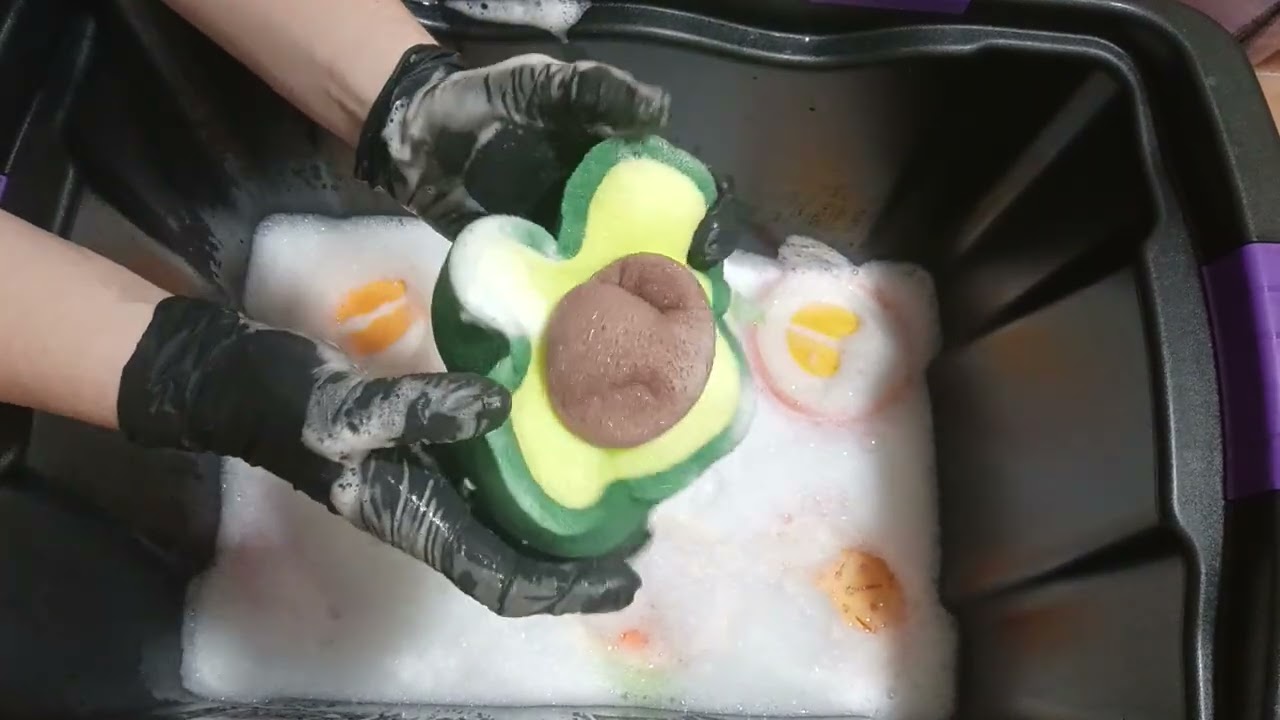 ASMR Strawberry, Avocado, Pear & Orange Sponges 🍓🥑🍐🍊