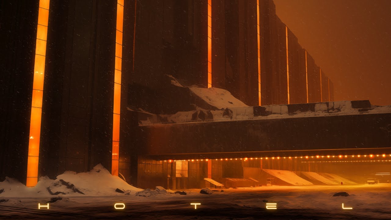 HOTEL - Blade Runner Ambience - Calm Snowy Cyberpunk Atmosphere & Music for Deep Focus & Sleep