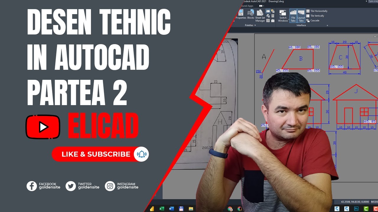 Desen Autocad pentru Începători Partea 2. Casa Desen in 3 Vederi. Tutorial in Romana