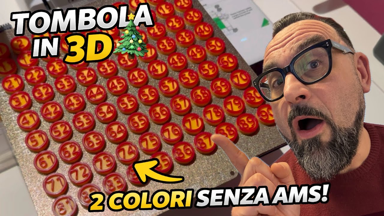 Ho creato i Numeri della Tombola in 3D! Stampa a 2 Colori con Bambu Lab A1 mini senza AMS