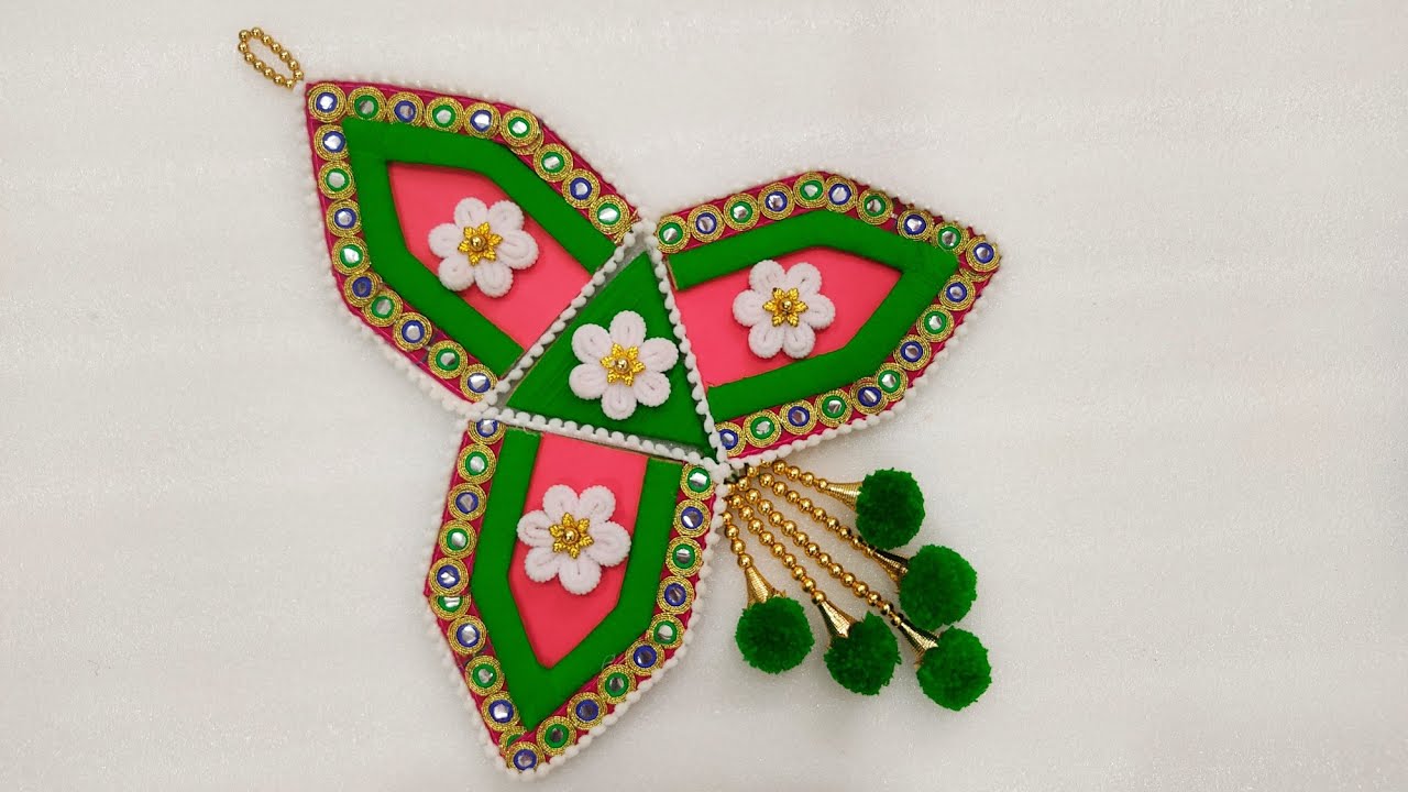 EASY WOOLEN DOOR HANGING TORAN / DIY WOOLEN TORAN MAKING / DOOR HANGING CRAFT IDEAS/NAVRATRI TORAN