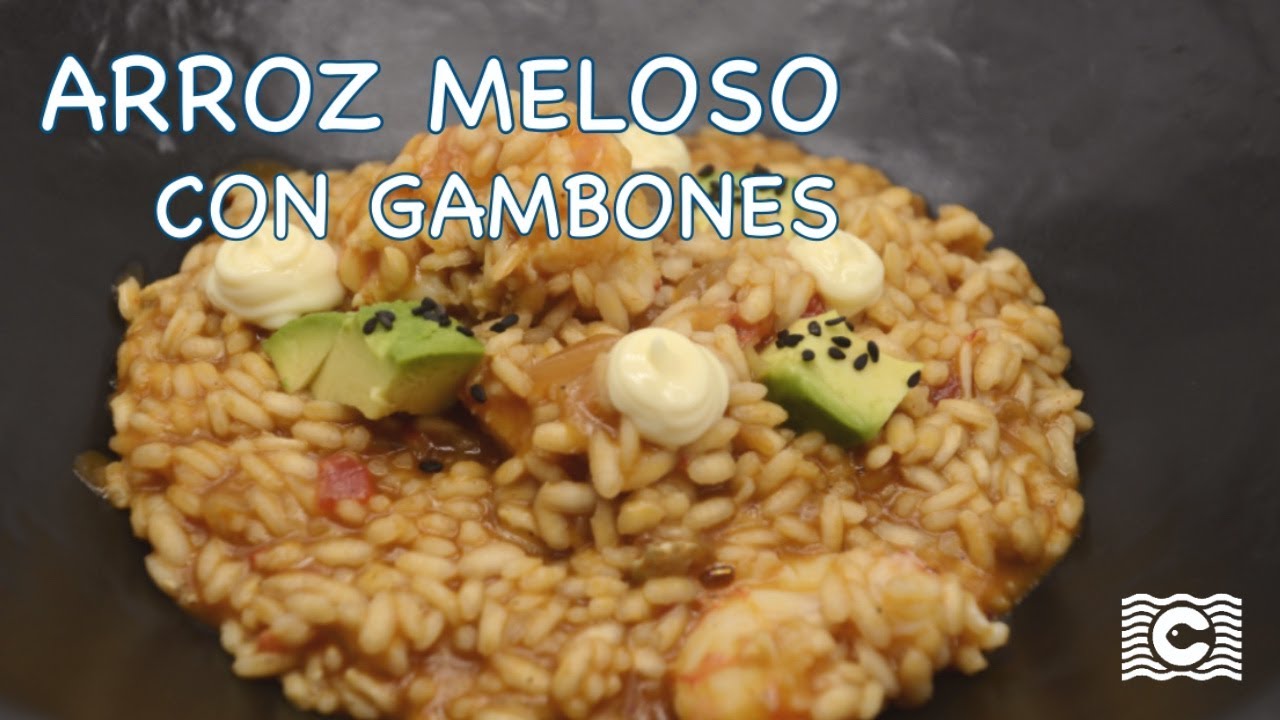 Preparación fácil de un delicioso arroz meloso con gambones