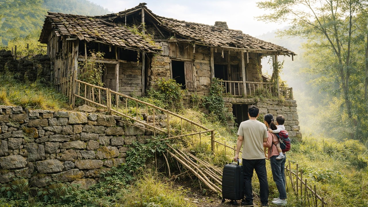 Couple sold everything to treat their child and turned an old mountain house into  home,Hoping mirac
