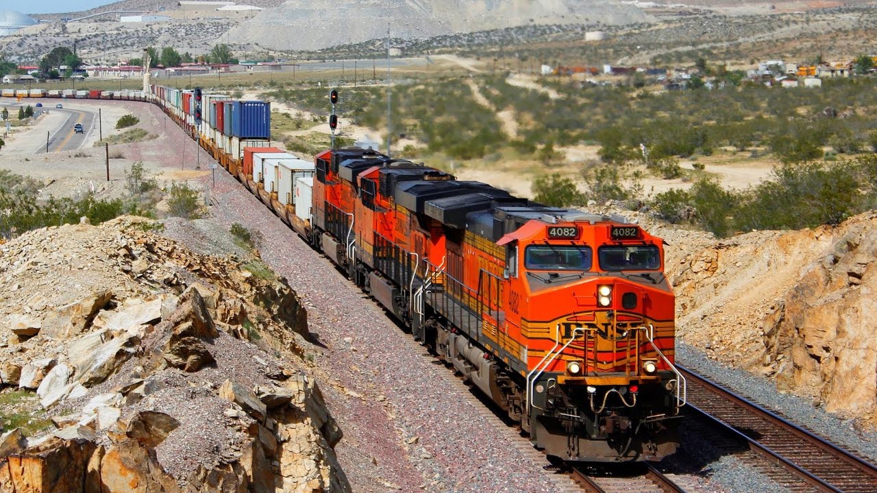 Train Fire! - Trains through the windy Cajon Pass.