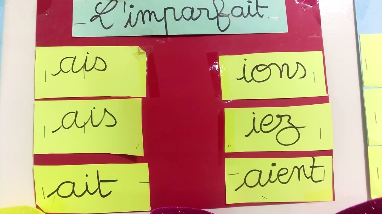 les terminaisons de l'imparfait