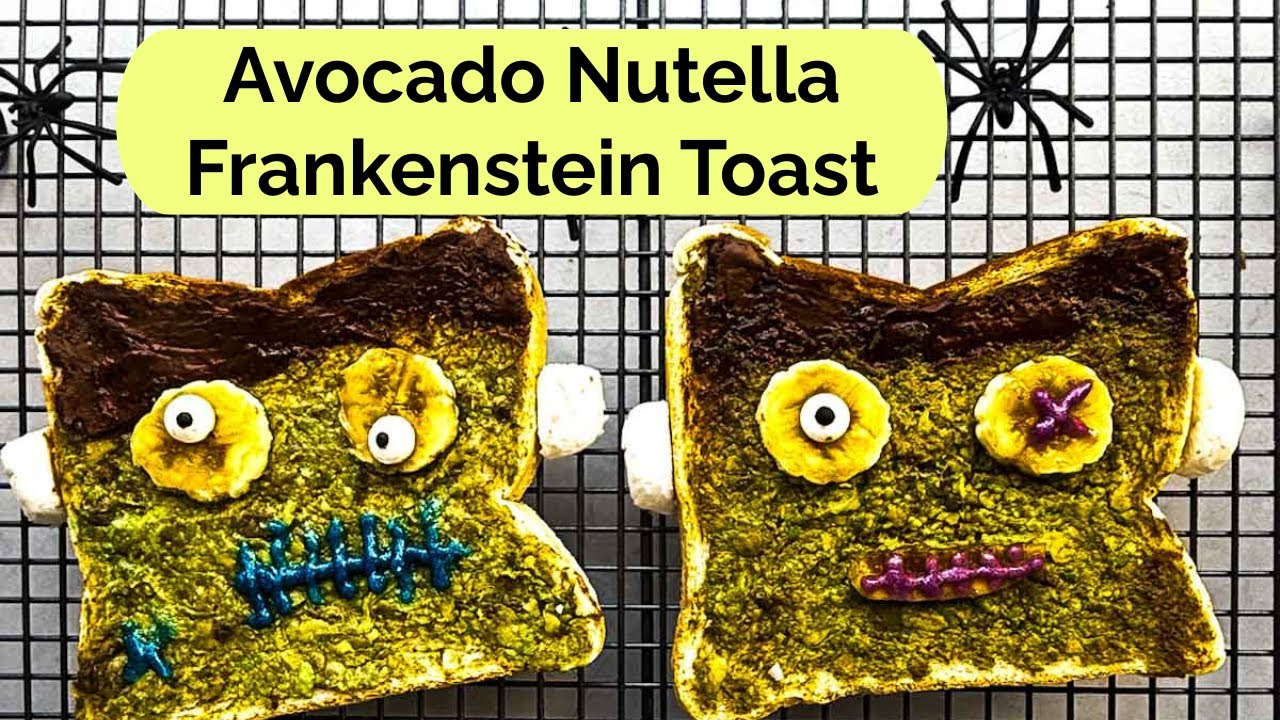 Halloween Frankenstein Avocado + Nutella Toast | Spooky Breakfast Recipe