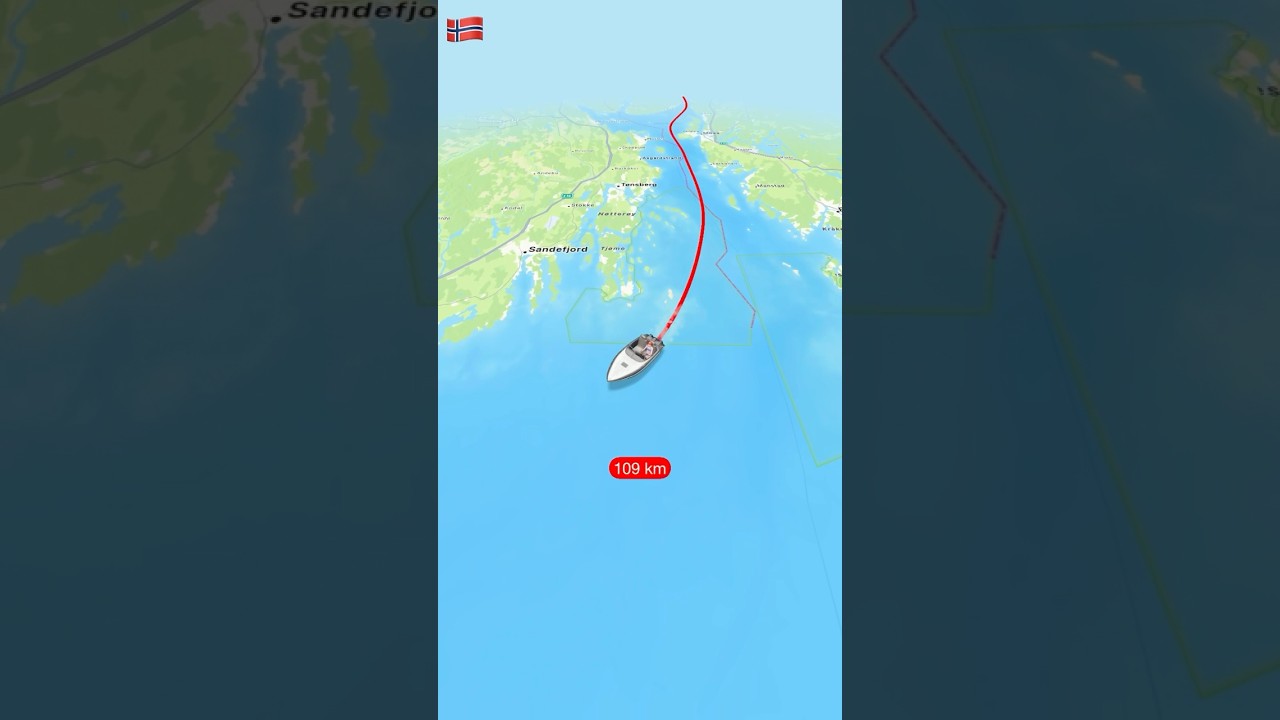 Boat trip from Oslo to Larvik(Norway) 🛥️ 🇳🇴 #travelroutes #boattravel #travelboast #map