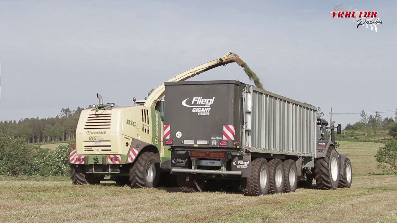 AgroForestal Xanceda - Steyr 6300 Terrus CVT - Fliegl ASW 391 - Krone BIGX 770 motor Liebherr