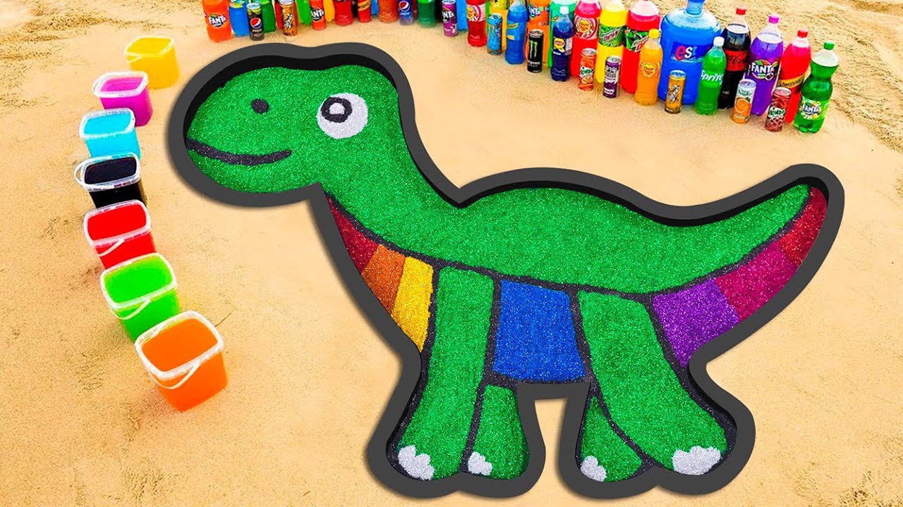 How to make Rainbow Dinosaur with Slime Orbeez Colorful from Coca Cola and Mentos & Popular Sodas