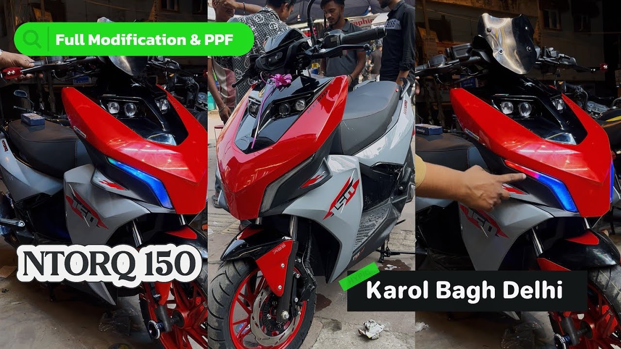 Ntorq 150 full modification & ppf 