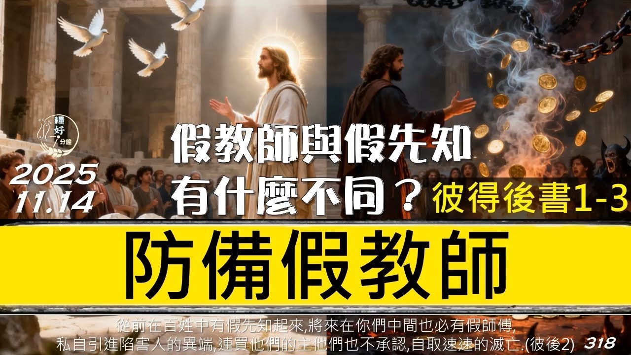 [糧好7分鐘] 11月14日 防備假教師 | 假教師與假先知有什麼不同？ | 彼後1-3. 章 | 一年一遍聖經 2025