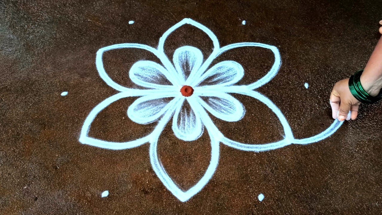 Mahashivratri simple flowers kolam|5*3 maasi madham special kolam| daily rangoli| super rangoli