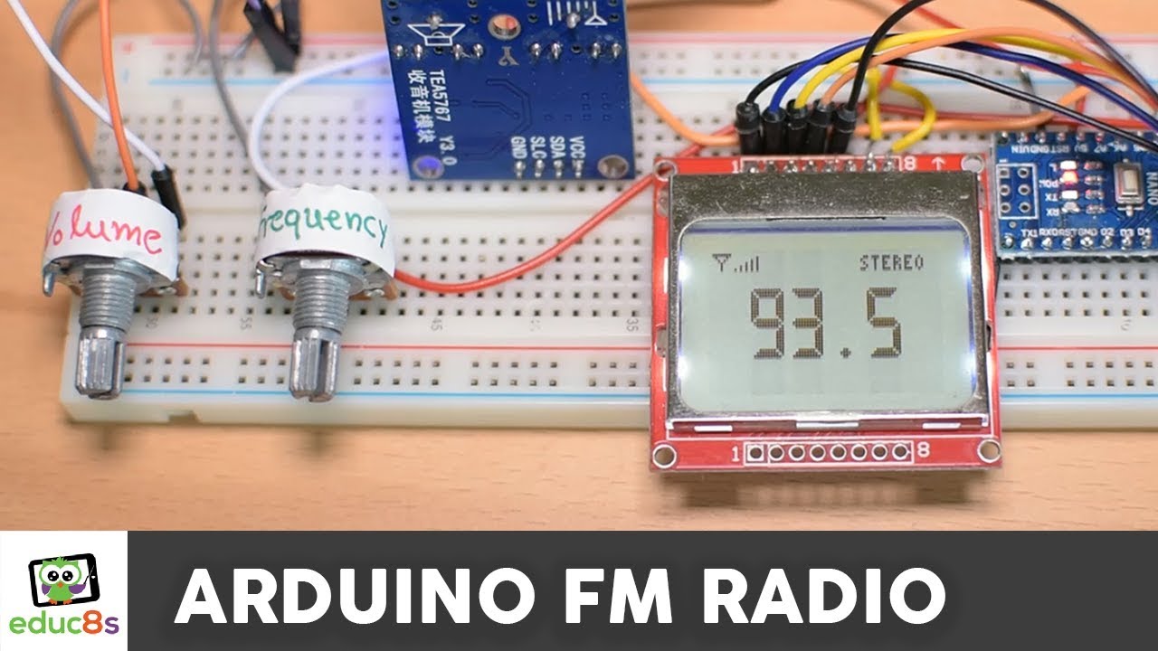 Arduino FM Radio Project with TEA5767 and a Nokia 5110 LCD display ✅
