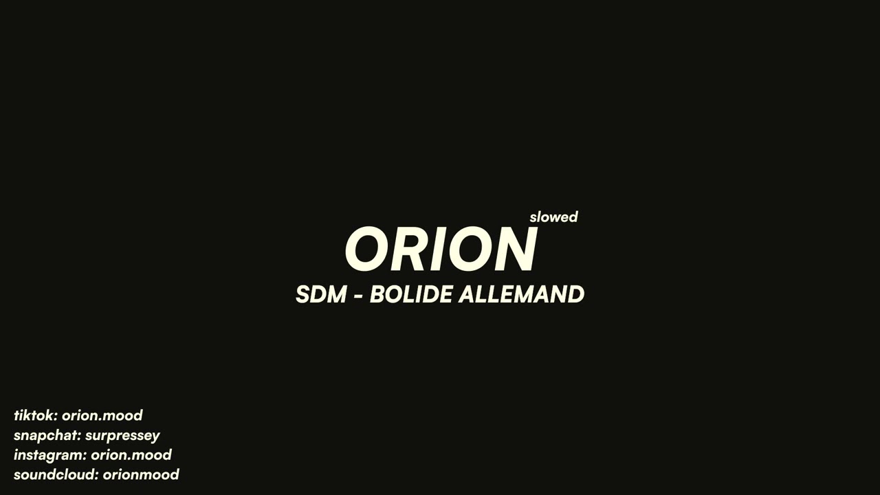 SDM - Bolide allemand (slowed + reverb)