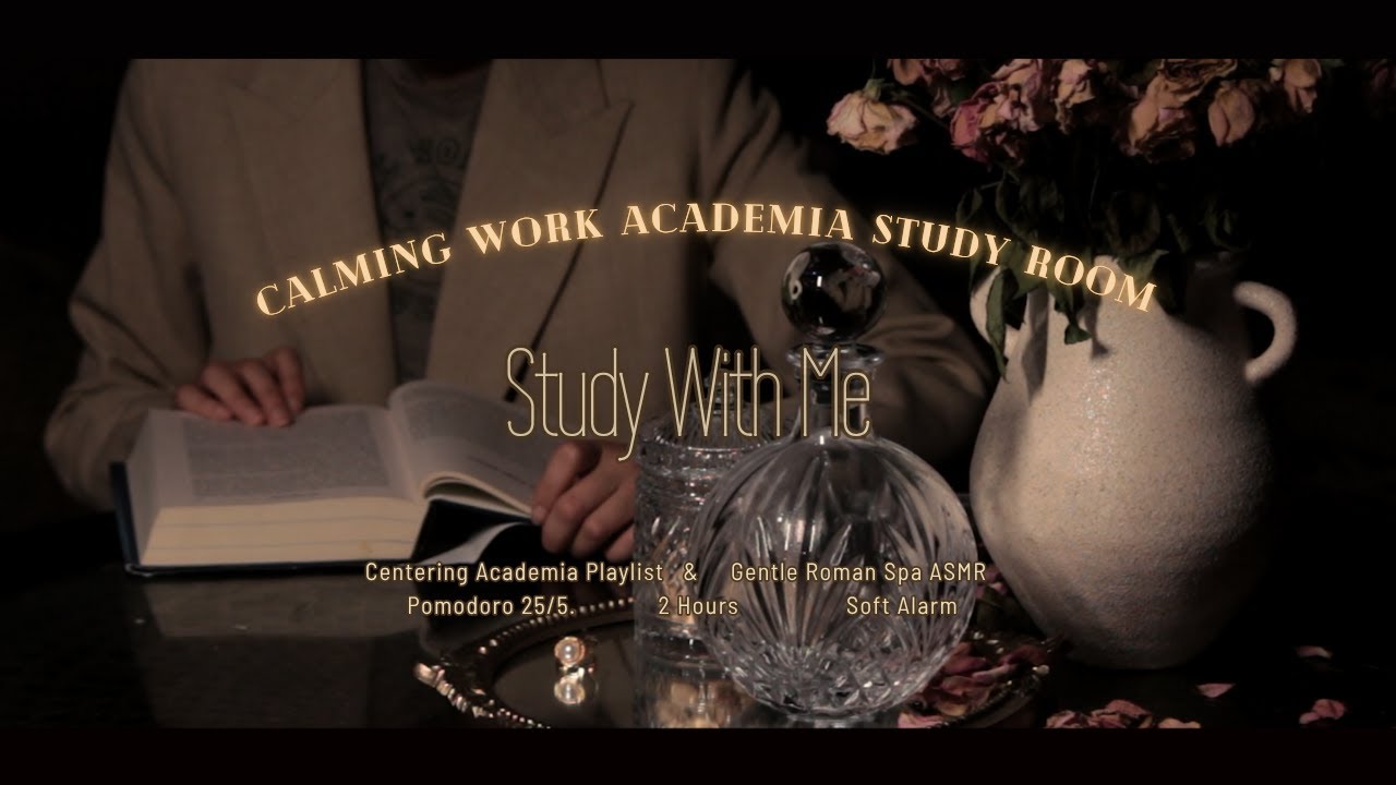 💫✨🕊️2 Hours Study With Me | Working Academia ASMR  | Gentle Rainy Night ASMR | Pomodoro 25/5