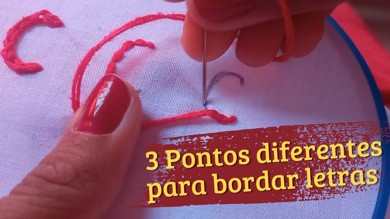 3 pontos diferentes para bordar letras #Tutorial